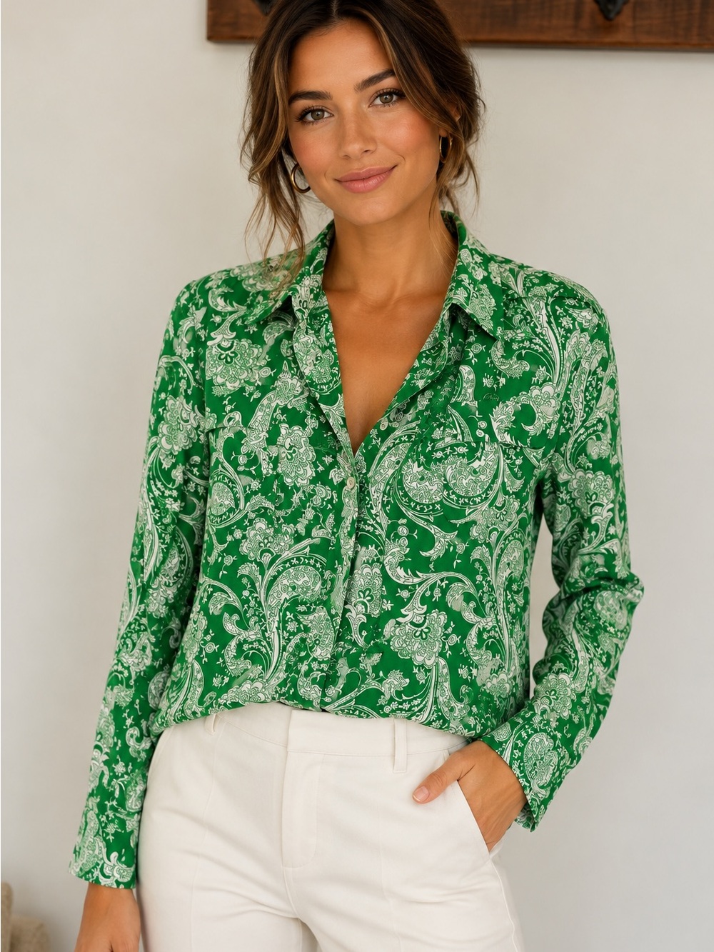 Tommy Hilfiger Paisley Bloouse, Gorgeous Geen Colour